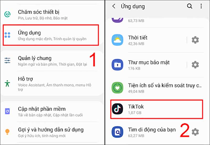 Xoá những ứng dụng tốn bộ nhớ