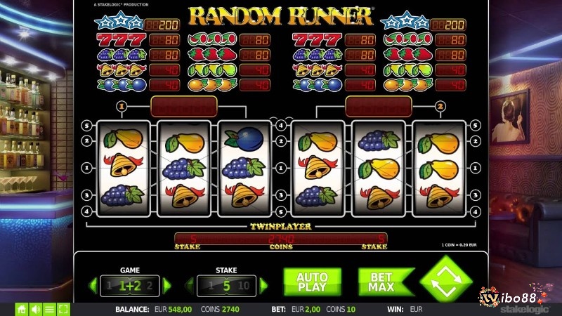 Random Runner slot có thiết kế 2 bộ cuộn