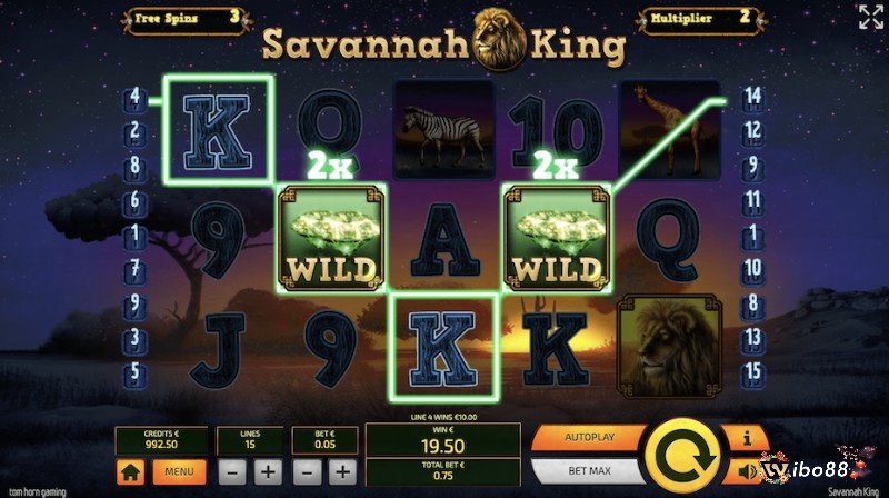  Savanna King Jackpot có 5 cuộn phim