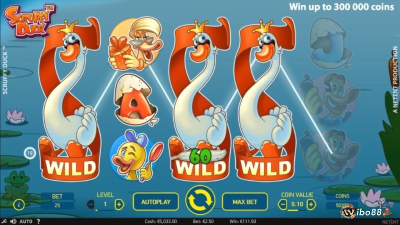 Biểu tượng WILD là chú vịt trong game