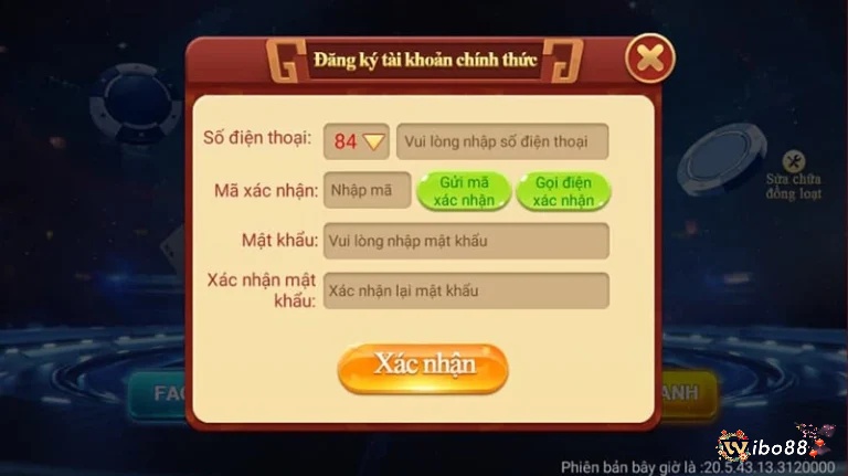 Đăng ký tài khoản web game bằng số điện thoại