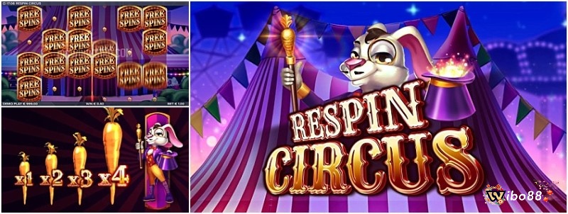 Respin Circus sở hữu mức độ biến động cao tỷ lệ trả thưởng hấp dẫn