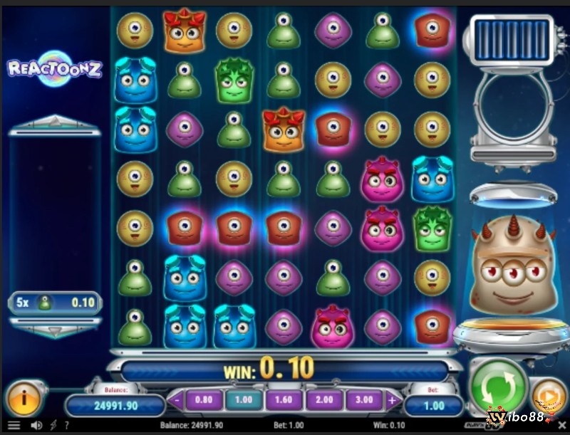 Reactoonz là game slot thú vị, hấp dẫn với lưới 7x7