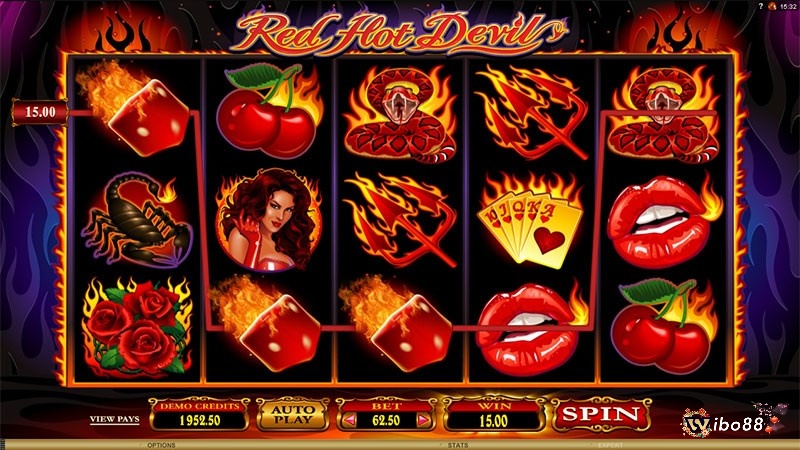 Giao diện của Red Hot Devil được thiết kế sống động với màu sắc chủ đạo là đỏ và cam