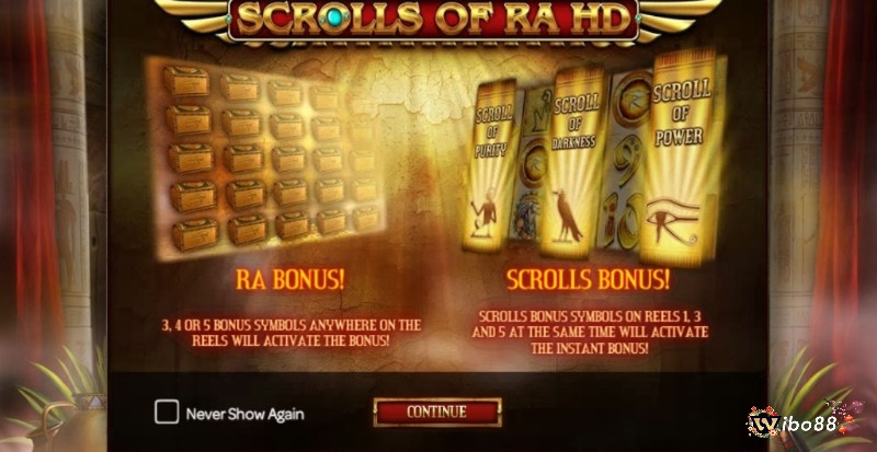 Tính năng Ra Bonus và Scrolls Bonus mang lại nhiều cơ hội thắng lớn cho anh em