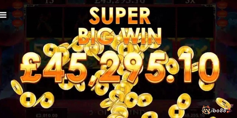 Khi bạn đạt được 5 biểu tượng Wild sẽ nhận được phần thưởng Super Big Win