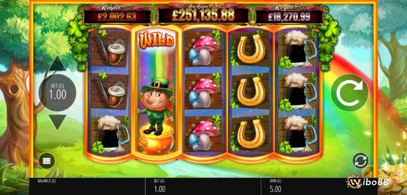 Wild có thể mở rộng lấp đầy một cuộn và bị khoá trong suốt vòng quay Slots O'Gold Jackpot